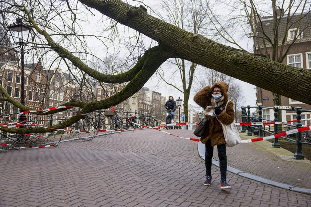 Sturmschäden in Amsterdam (Bild: Ramon van Flymen/ANP/AFP)