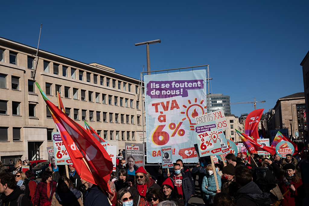 Protestmarsch gegen hohe Energierechnungen in Brüssel