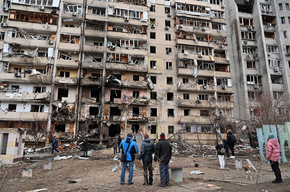 Vorort von Kiew am Freitag (Bild: Genya Savilov/AFP)