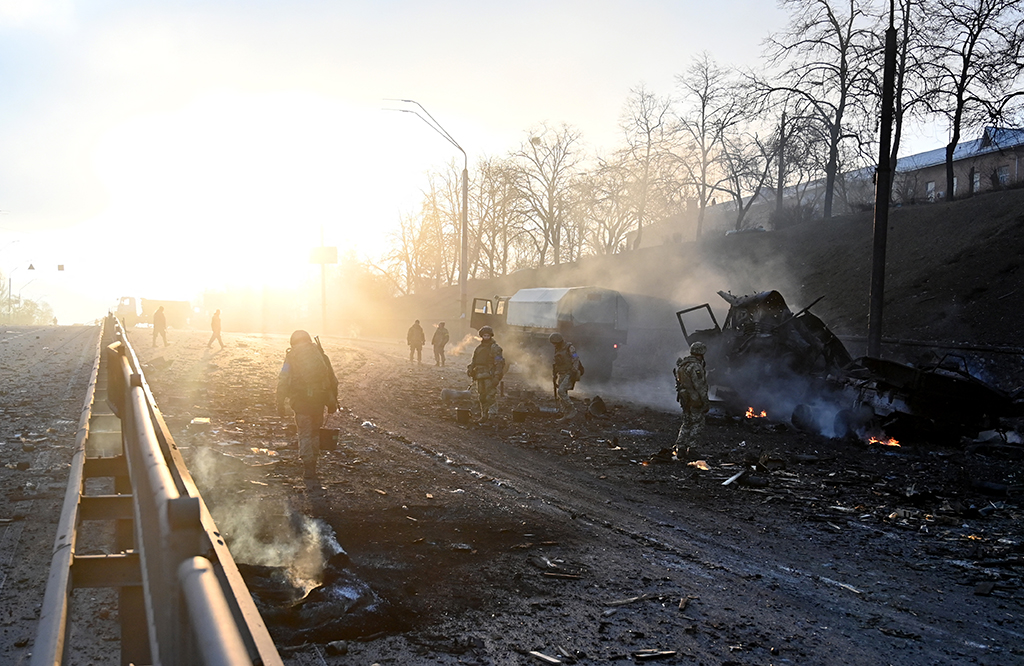 Kiew am Samstagmorgen (Bild: Sergei Supinsky/AFP)