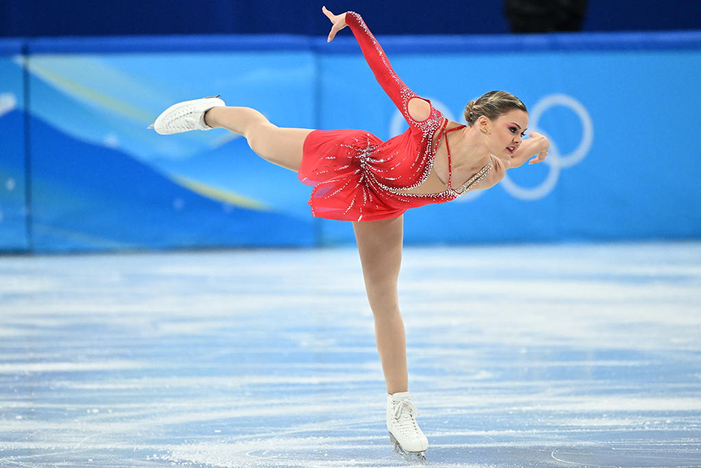 Loena Hendrickx während der Kurzkür bei den Olympischen Winterspielen in Peking (Archivbild: Kirill Kudryavtsev/AFP)