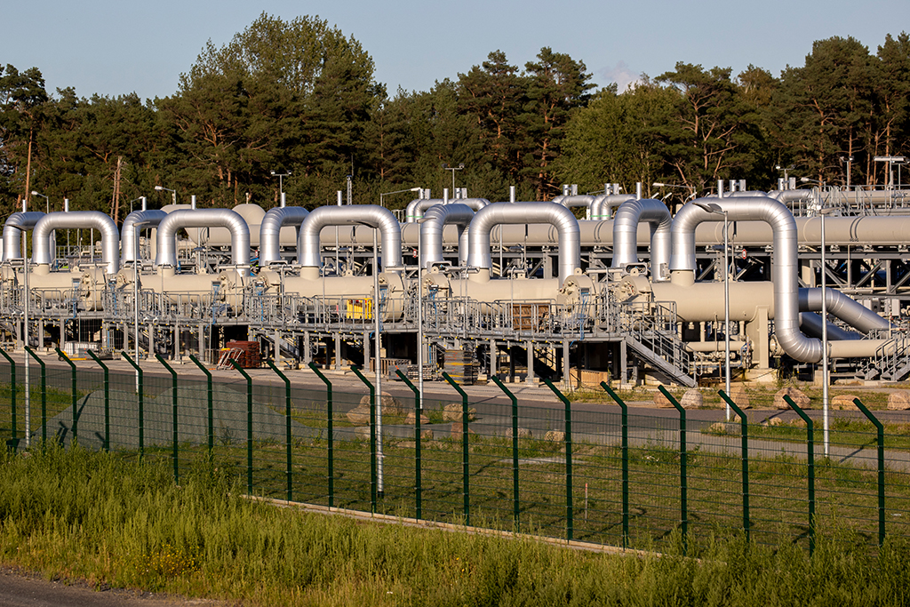 Die deutsche Anlandestation der Erdgas-Pipelines "Nord Stream" und "Nord Stream 2" in Lubmin in Mecklenburg-Vorpommern (Bild: Odd Andersen/AFP)