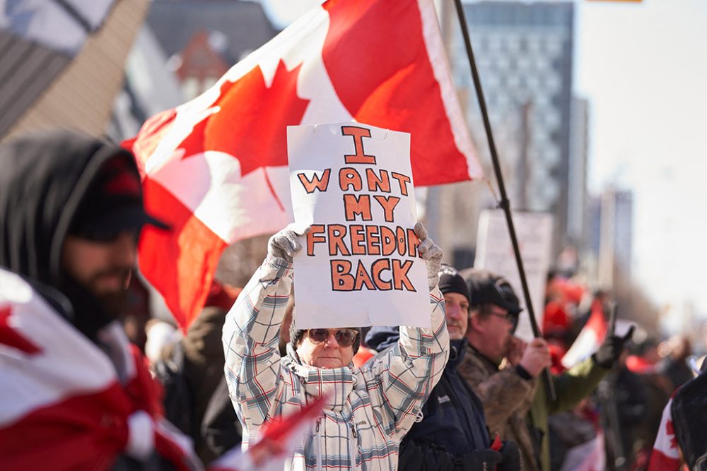 Proteste gegen Corona-Vorgaben in Ottawa (Bild: Geoff Robins/AFP)