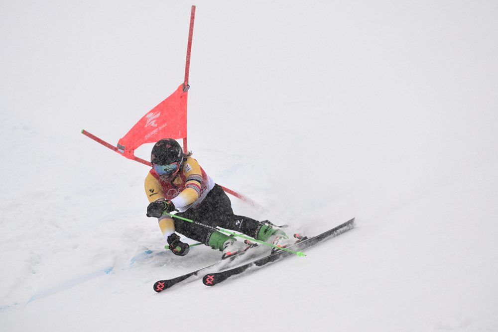 Sam Maes beim ersten Lauf im Riesenslalom