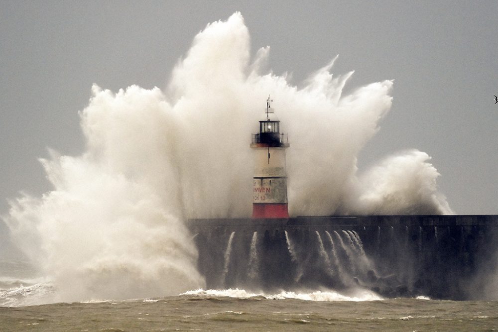 Der Leuchtturm von Newhaven am 18. Februar (Bild: Glyn Kirk/AFP)