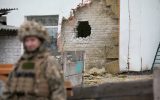 Ukrainischer Soldat am 17. Februar in Luhanska (Bild: Aleksey Filippov/AFP)