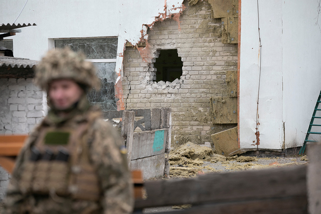 Ukrainischer Soldat am 17. Februar in Luhanska (Bild: Aleksey Filippov/AFP)