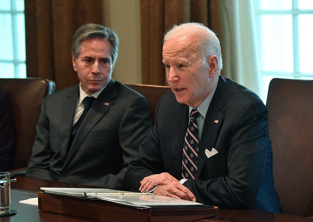 US-Außenminister Blinken und Präsident Biden (Bild: Nicholas Kamm/AFP)