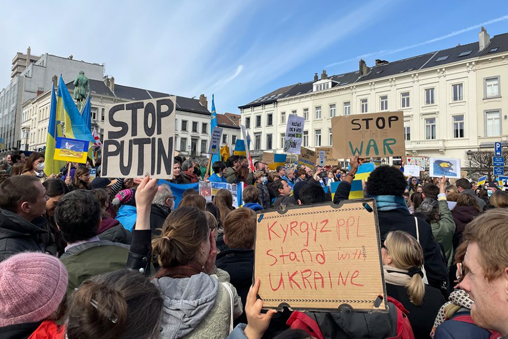 Demonstration zur Unterstützung der Ukraine in Brüssel