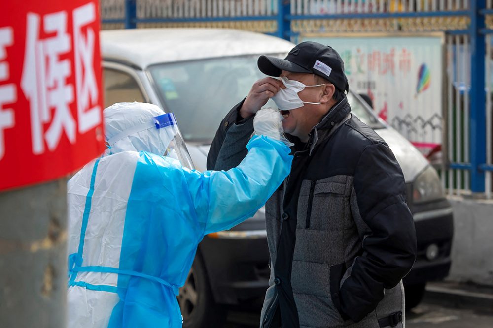 Corona-Teststation in Jilin (Bild: STR/AFP)