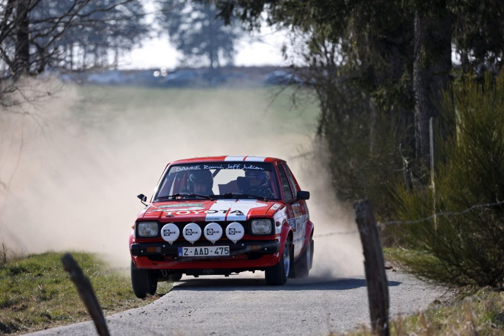 Yannick Neuville/Christophe Meyer im Toyota Starlet bei den Legend Boucles 2022 (Bild: Jacques Letihon)