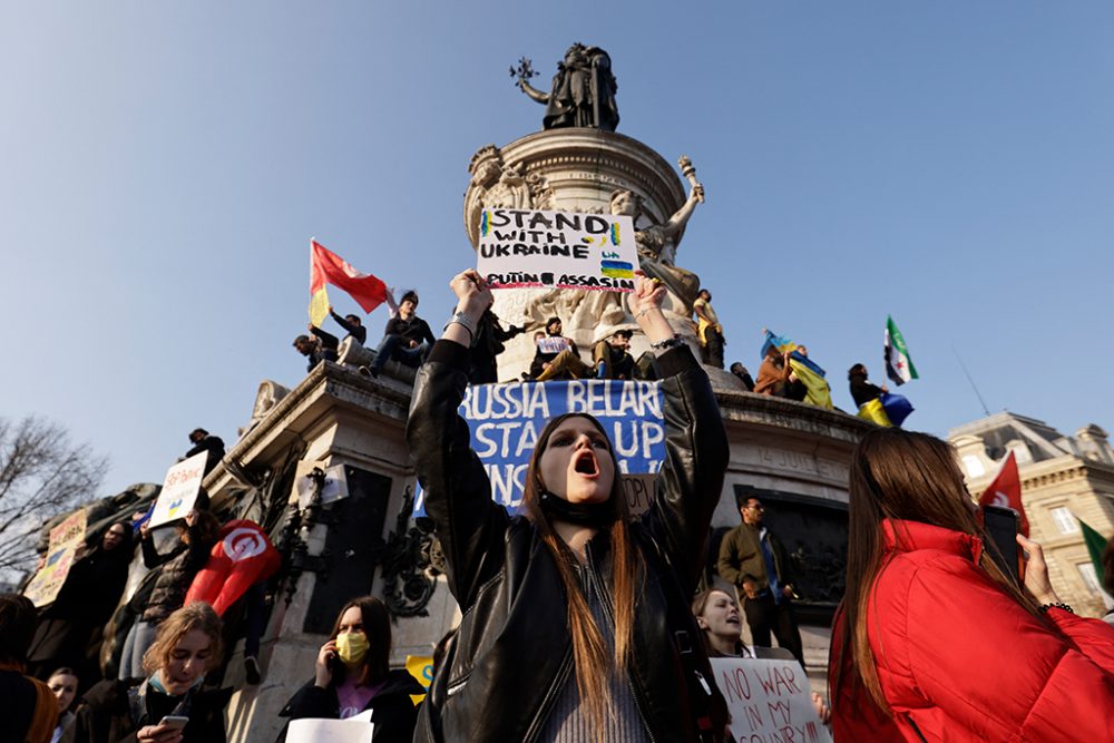 Protest in Paris gegen den Ukraine-Krieg (Bild: Sameer Al-Doumy/AFP)