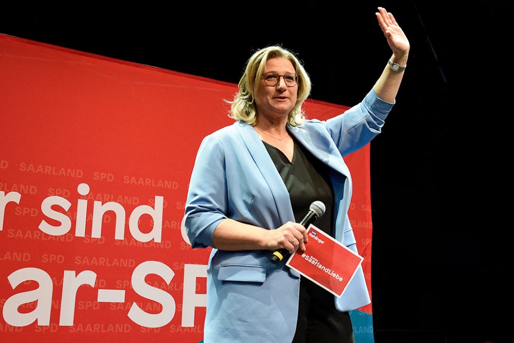 Die Wahlsiegerin Anke Rehlinger von der SPD (Bild: Jean-Christophe Verhaegen/AFP)