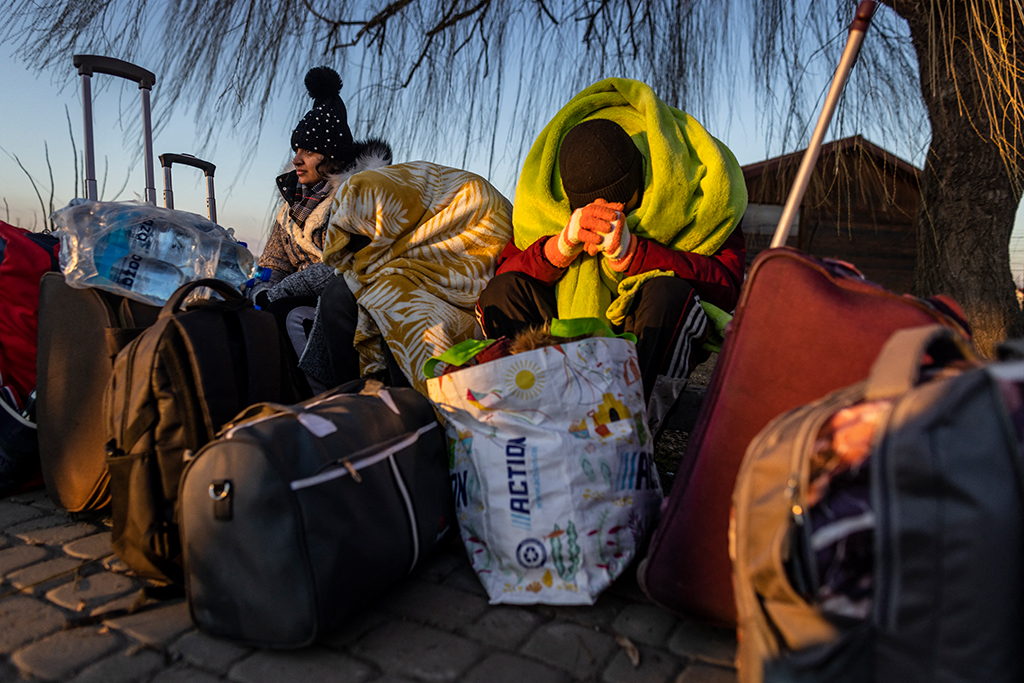 Ukrainische Flüchtlinge in Medyka im Osten von Polen (Bild: Wojtek Radwanski/AFP)