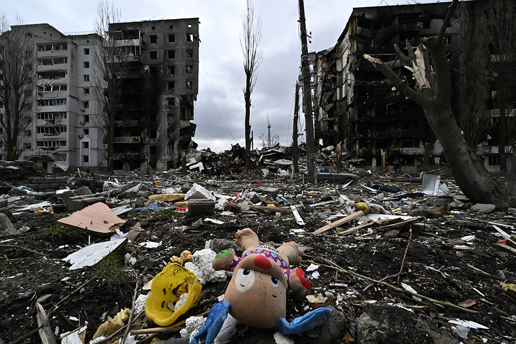 Zerstörtes Wohnhaus in Borodjanka (Bild vom 6. April: Genya Savilov/AFP)