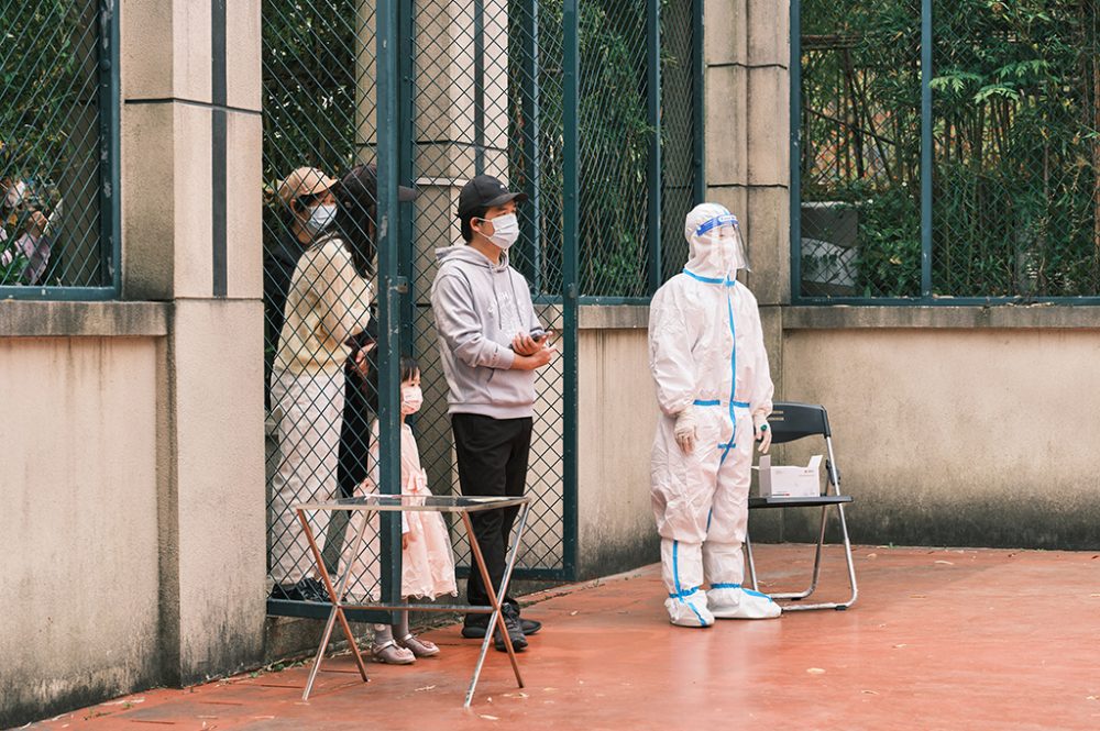 Coronatest-Zentrum im Pudong-Viertel in Schanghai (Bild: Liu Jin/AFP)