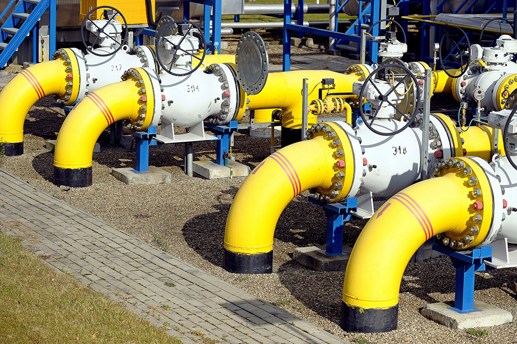 Gas-Pipeline im polnischen Maćkowice (Bild: Darek Delmanowicz/EPA)