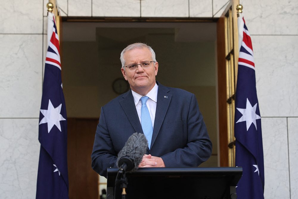 Australiens Premierminister Scott Morrison am Sonntag (Bild: AFP)