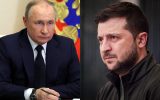 Russlands Präsident Wladimir Putin und Ukraines Präsident Wolodymyr Selenskyj ArchivbBild: Mikhail Klimentyev/Sputnik/AFP) und der ukrainische Präsident Selenskyj (Handout/Ukrainian Presidential Press Service/AFP)