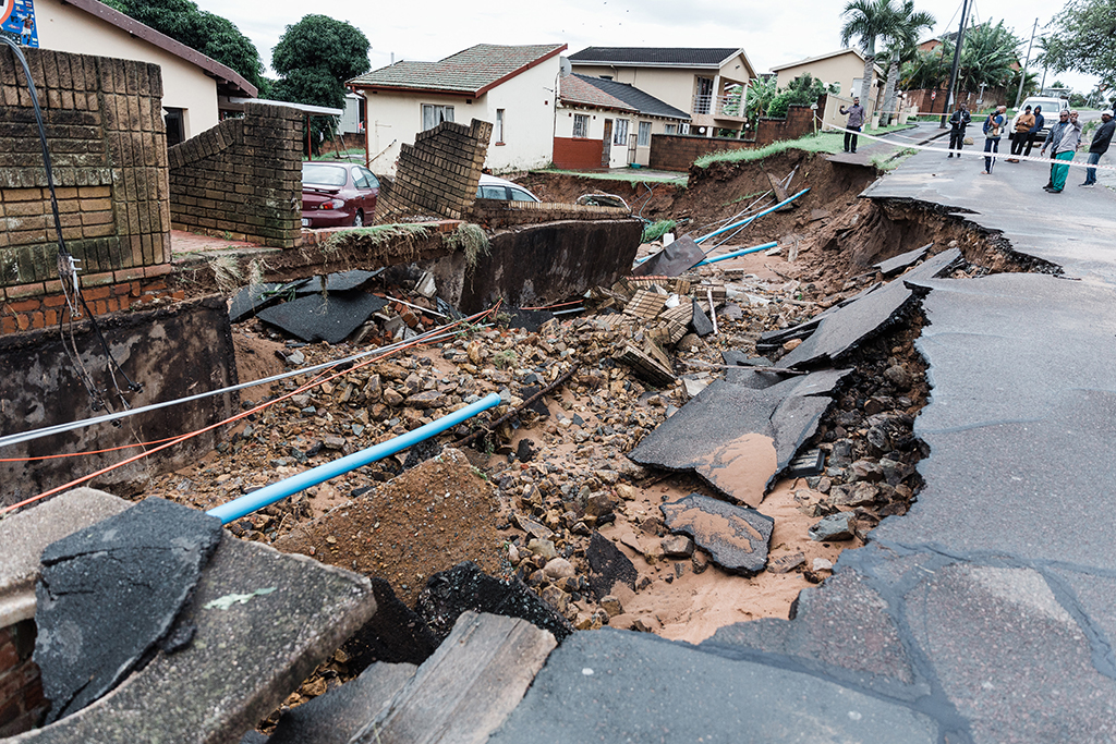 Verwüstungen in Durban durch ungewöhnlich heftigen Starkregen