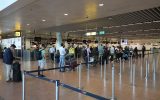 Warteschlange am Brüsseler Flughafen Zaventem (Archivbild: Bruno Fahy/Belga)