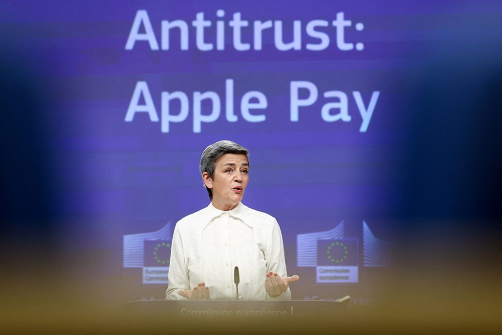 Margrethe Vestager am Montag in Brüssel (Bild: Kenzo Tribouillard/AFP)