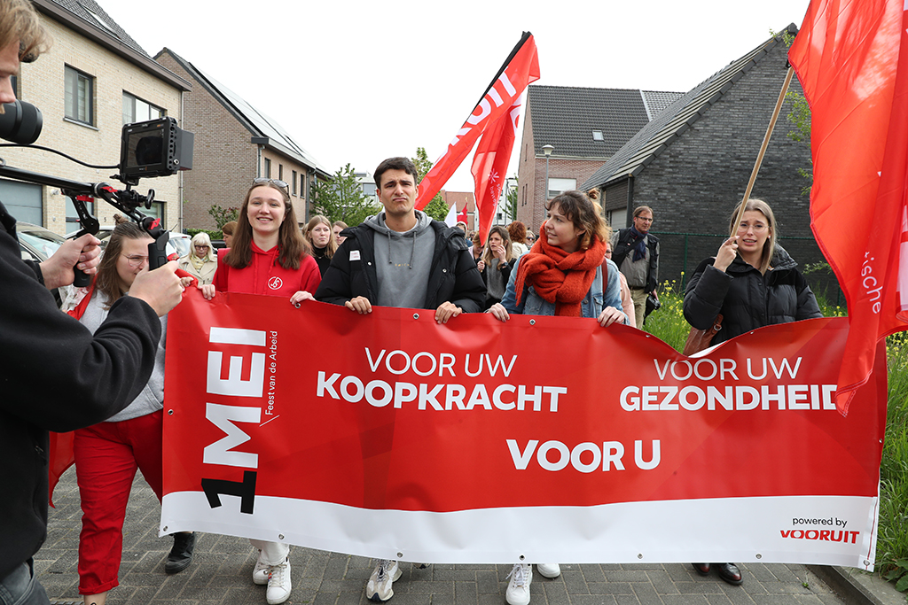 Conner Rousseau während der Vooruit-Veranstaltung zum 1. Mai in Sint-Niklaas (Bild: Nicolas Maeterlinck/Belga)