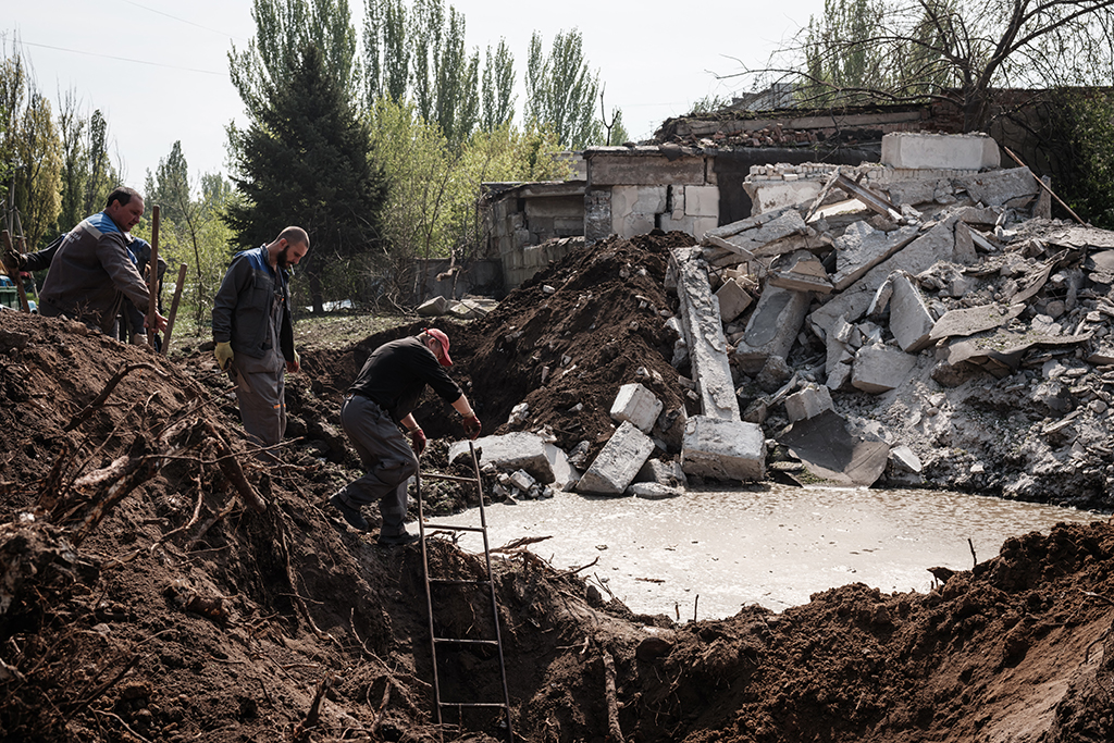 Kramatorsk in der Ostukraine am Donnerstag (Bild: Yasuyoshi Chiba/AFP)