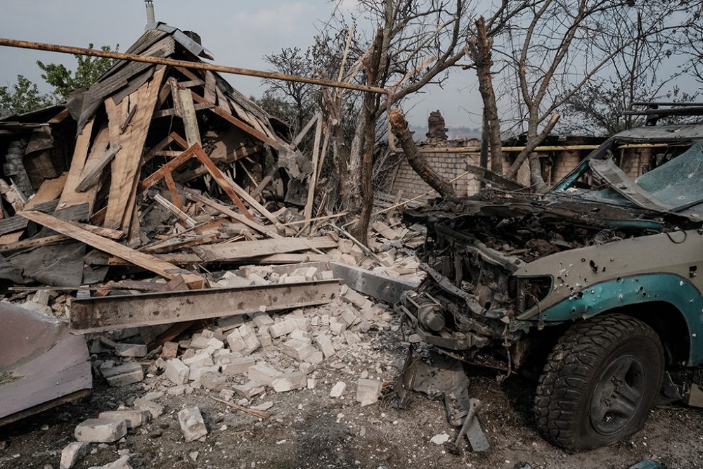 Der Ort Bilohoriwka in der Region Luhansk am 13. Mai (Bild: Yasuyoshi Chiba/AFP)