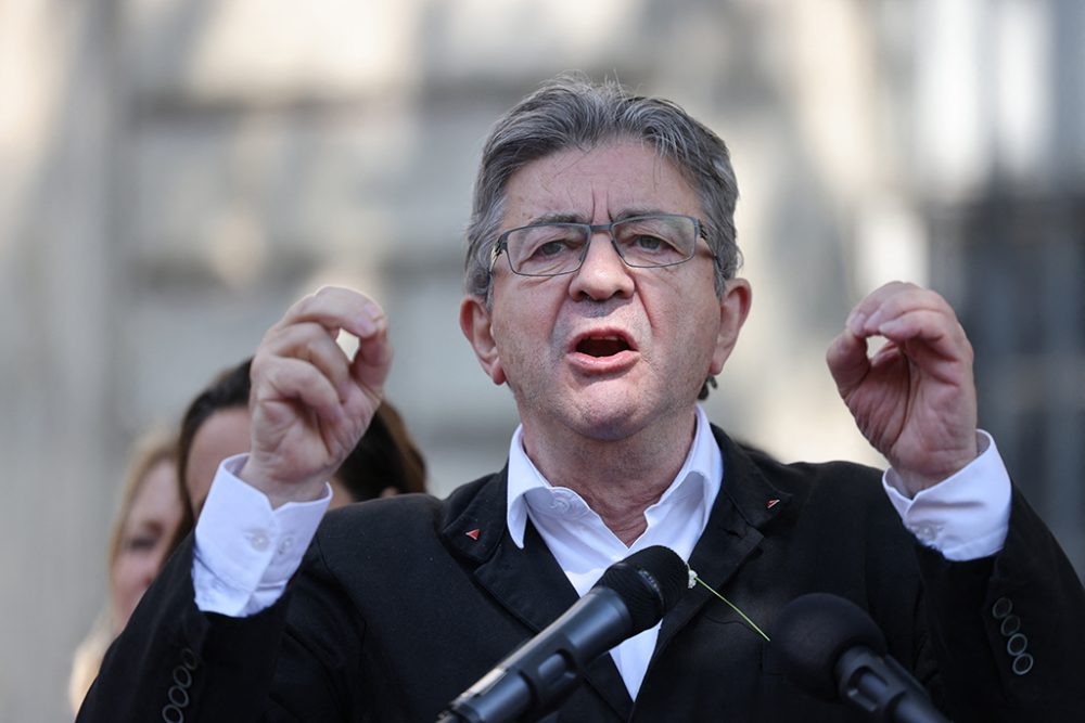 Jean-Luc Mélenchon bei seiner Rede zum 1. Mai in Paris (Bild: Thomas Coex/AFP)