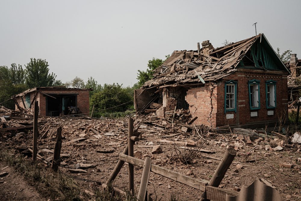 Zerstörungen in Seversk in der Ostukraine (Bild: Yasuyoshi Chiba/AFP)