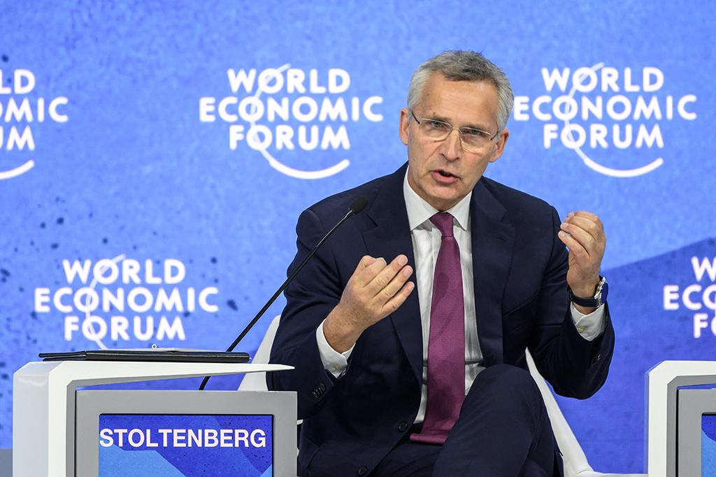 Nato-Generalsekretär Jens Stoltenberg beim Weltwirtschaftsforum in Davos (Bild: Fabrice Coffrini/AFP)