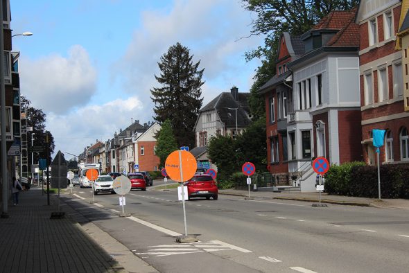 Provisorisch wird der Eupener Bushof an die Vervierser Straße verlegt (Bild: Michaela Brück/BRF)