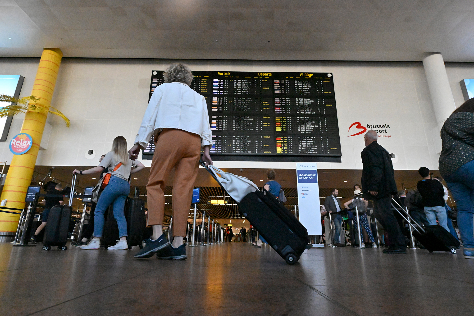 Flugpassagiere am Brussels Airport