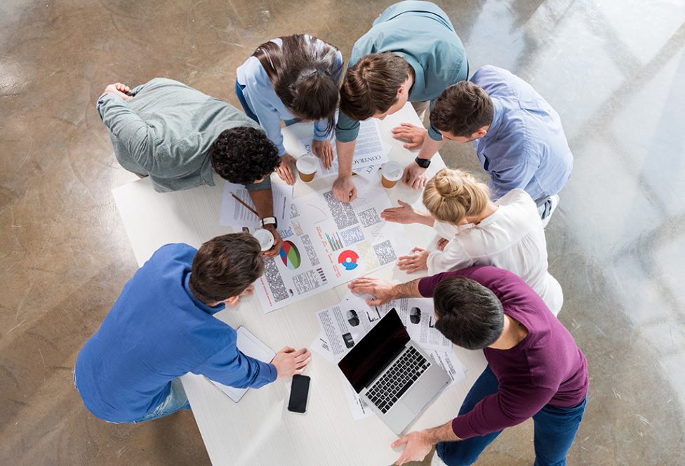 Brainstorming in einem Unternehmen
