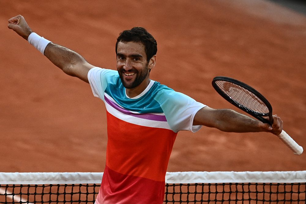 Freut sich über seinen Sieg gegen den Russen Andrei Rubljow: Marin Cilic aus Kroatien (Bild: Christophe Archambault/AFP)