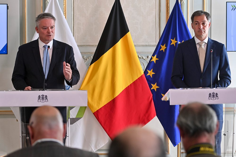 OECD-Generalsekretär Mathias Cormann und Premier Alexander De Croo (Bild: Dirk Waem/Belga)