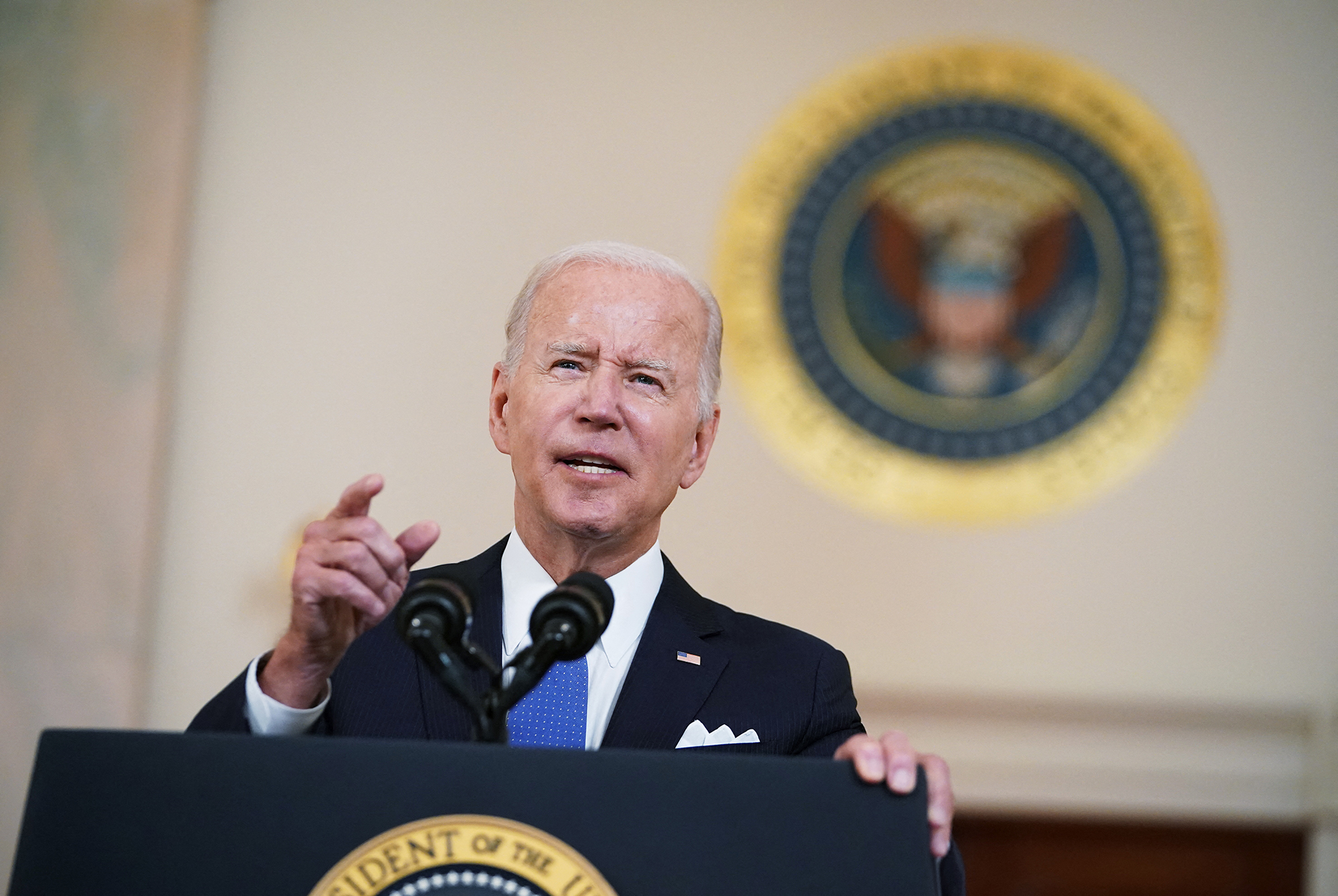 Joe Biden am Freitag im Weißen Haus in Washington (Bild: Mandel Ngan/AFP)