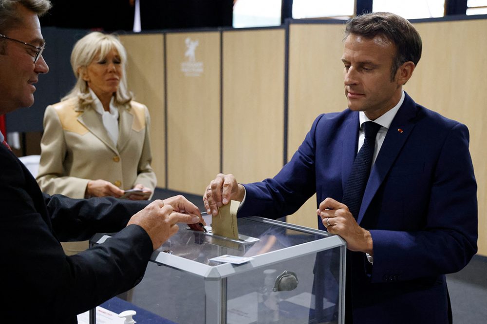 Auch Frankreichs Präsident Emmanuel Macron hat seine Stimme bereits abgegeben (Bild: Ludovic Marin/AFP)