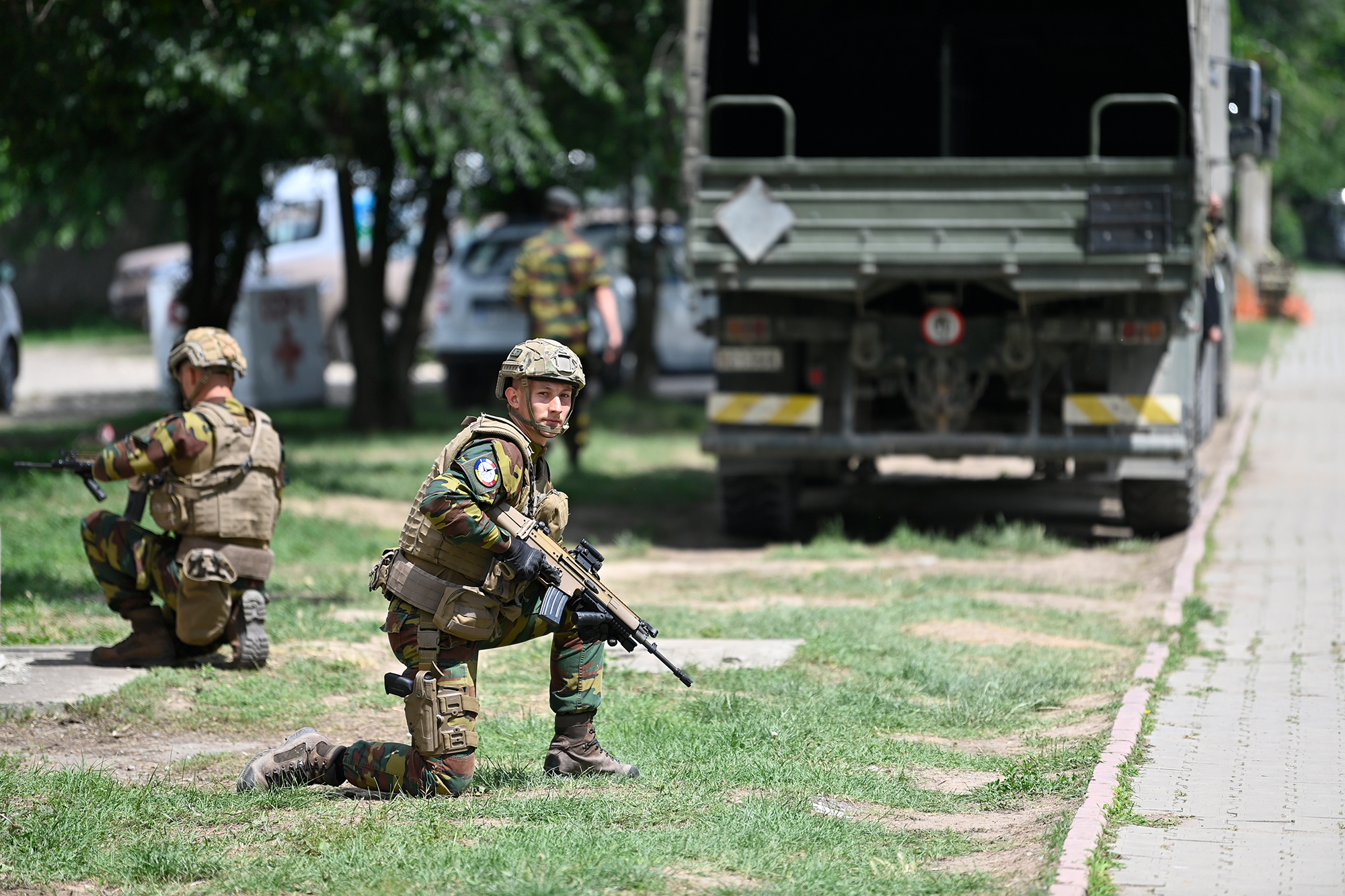 Belgische Soldaten in Constanta, Rumänien, am 17. Juni (Bild: Eric Lalmand/Belga)