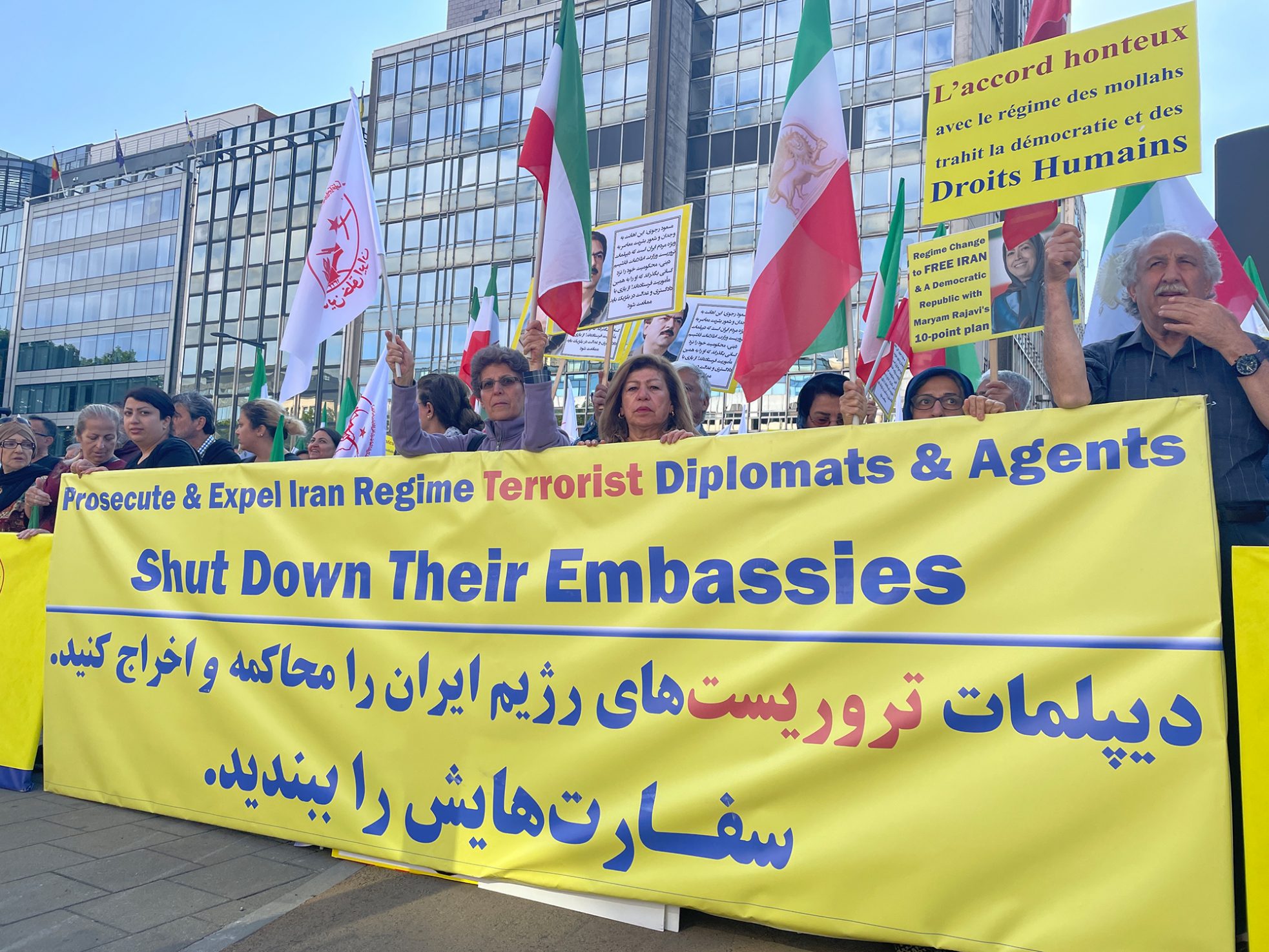 Protest gegen belgisch-iranisches Abkommen in Brüssel (Bild: Nils Quintelier/Belga)