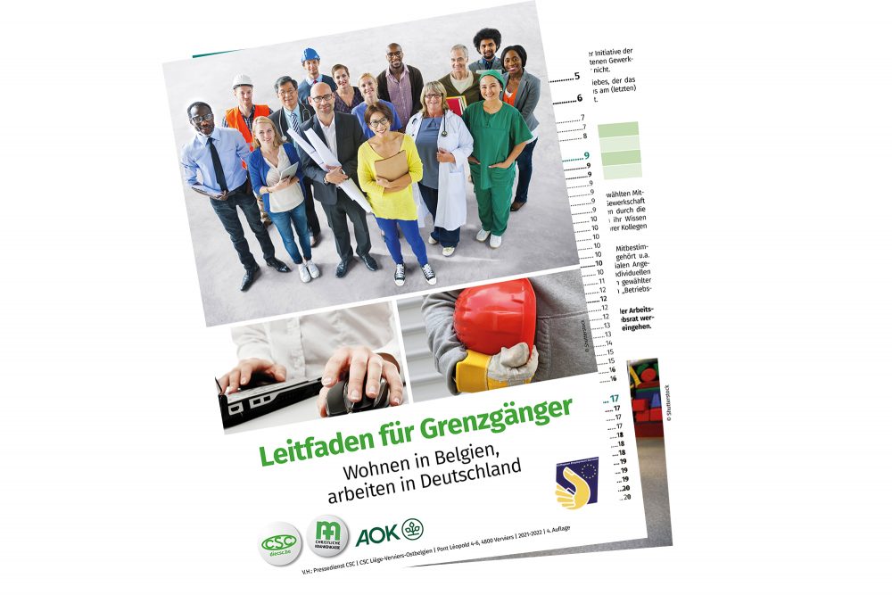 Die Neuauflage des Grenzgänger-Leitfadens von CSC, CKK und AOK (Bilder: Christliche Krankenkasse)