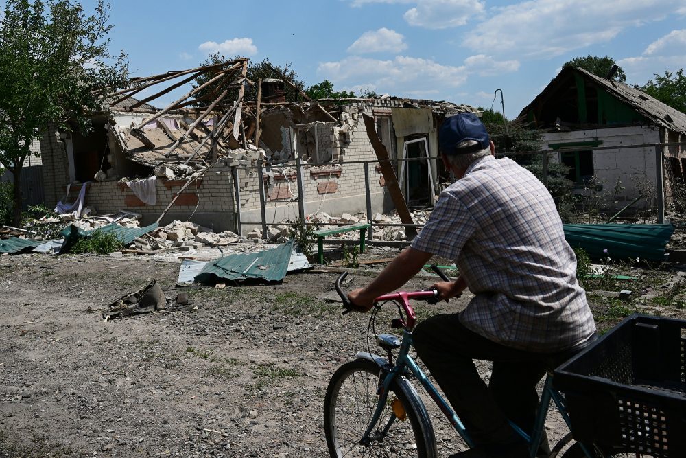 Zerstörtes Wohnhaus in Slowjansk (Bild: Miguel Medina/AFP)