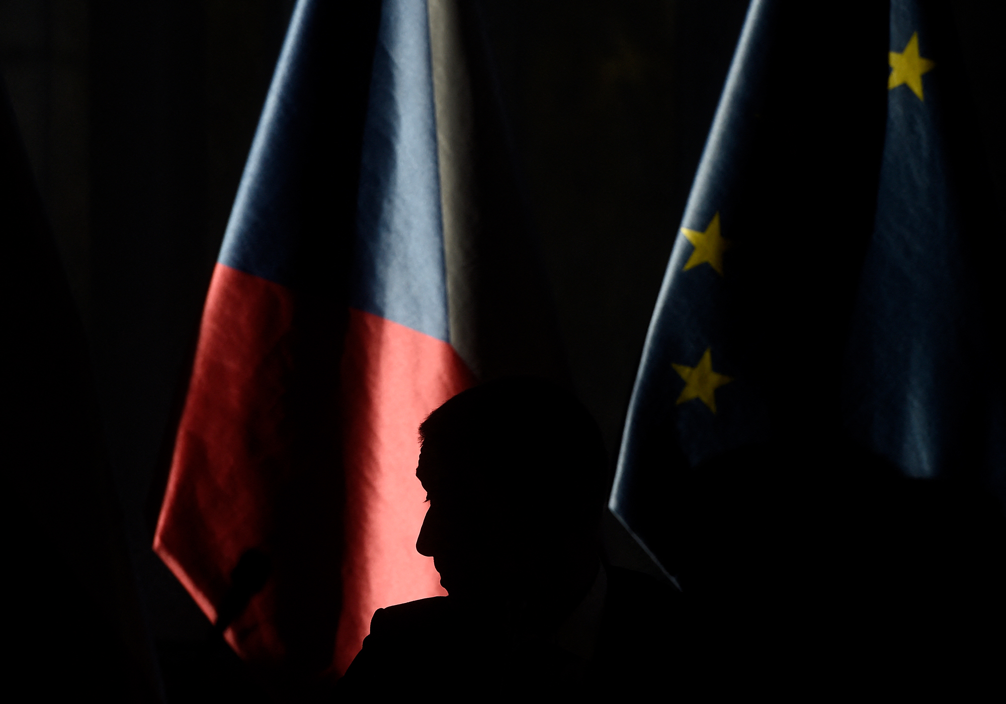 Tschechische Fahne und EU-Flagge (Bild: Michal Cizek/AFP)