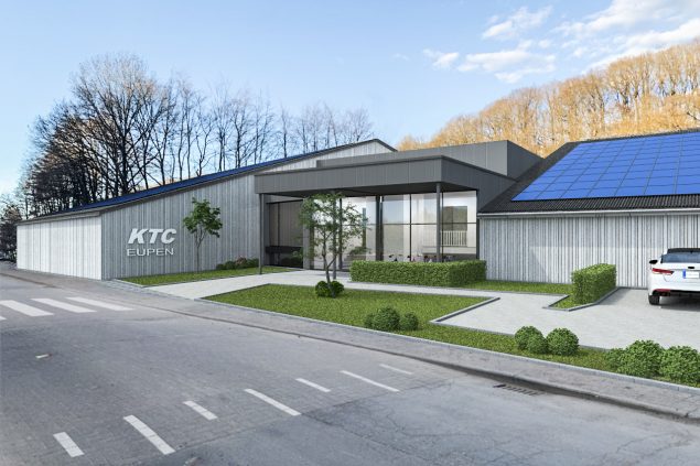 3D-Simulation der neuen Tennishalle in Eupen (Bild: Radermacher & Schoffers Architekten)