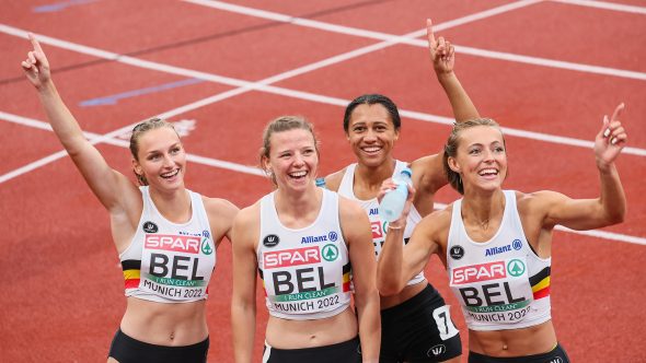 Die Belgian Rockets: Rani Rosius, Delphine Nkansa, Elise Mehuys und Rani Vincke (Bild: Benoit Doppagne/Belga)