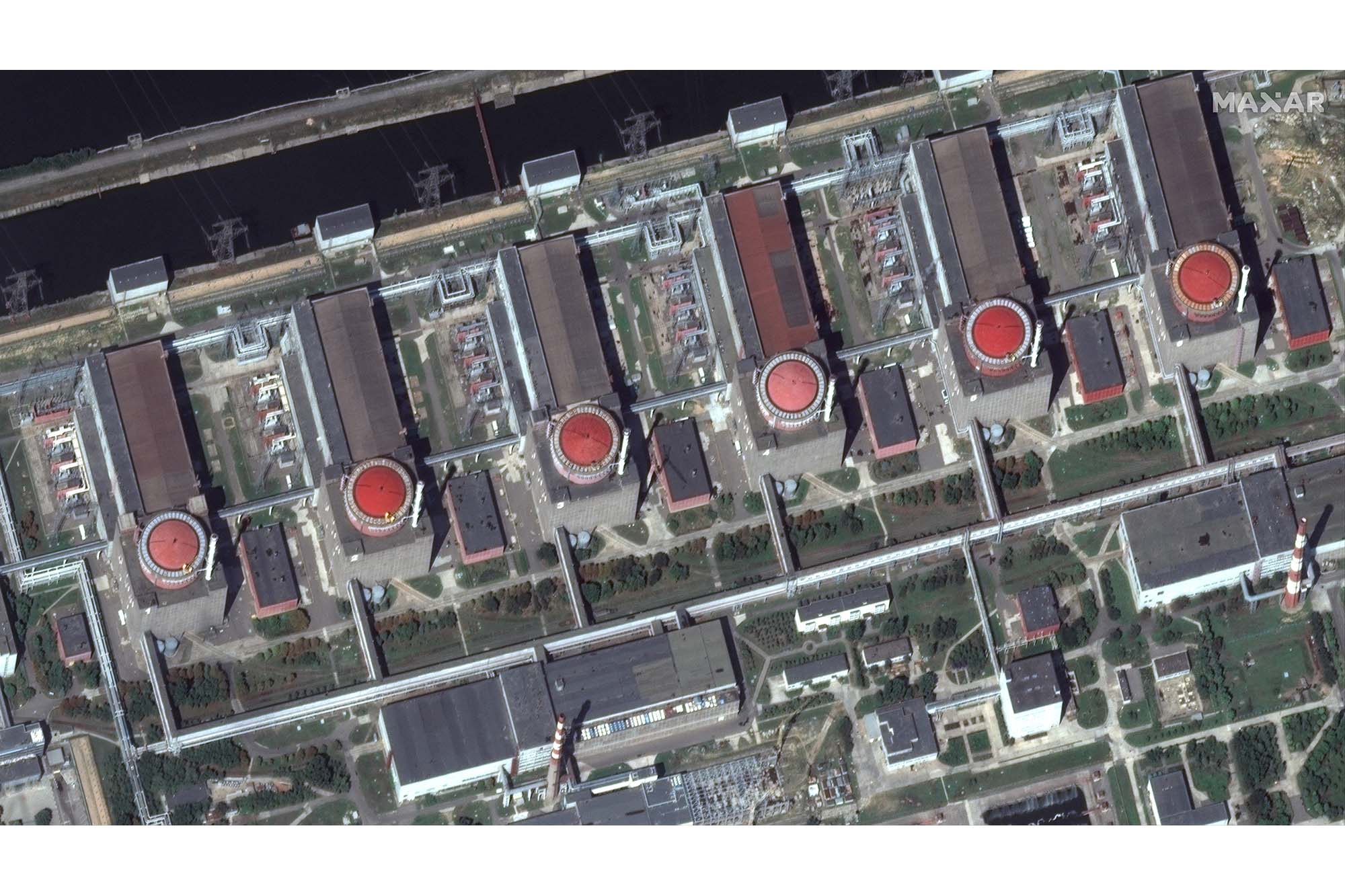 Das Atomkraftwerk Saporischschja in einer Luftaufnahme (Archivbild: Maxar Technologies/AFP)