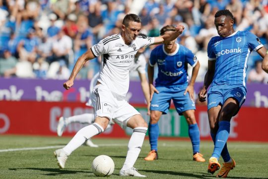 Eupen's Smail Prevljak pictured in action during a soccer match between KRC Genk and KAS Eupen, Saturday 06 August 2022 in Genk, on day 3 of the 2022-2023 'Jupiler Pro League' first division of the Belgian championship. BELGA PHOTO BRUNO FAHY