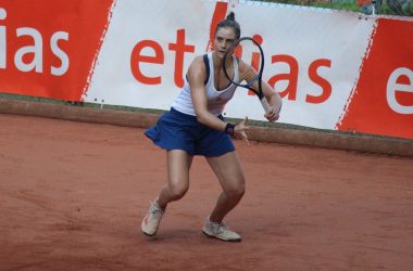 Marie Benoit im Achtelfinale des ITF-Tennisturniers von Eupen (Bild: Christophe Ramjoie/BRF)