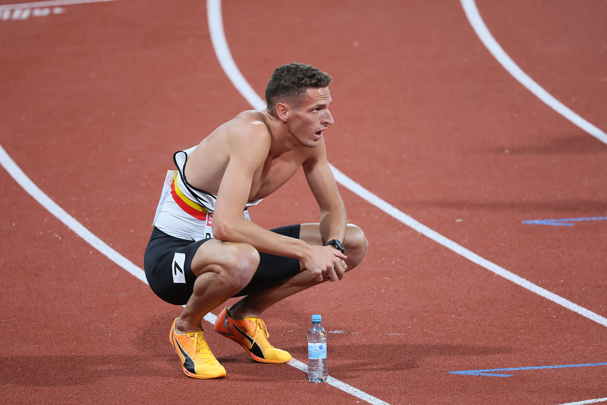 Dylan Borlée nach dem 400m-Finale in München (Bild: Benoit Doppagne/Belga)